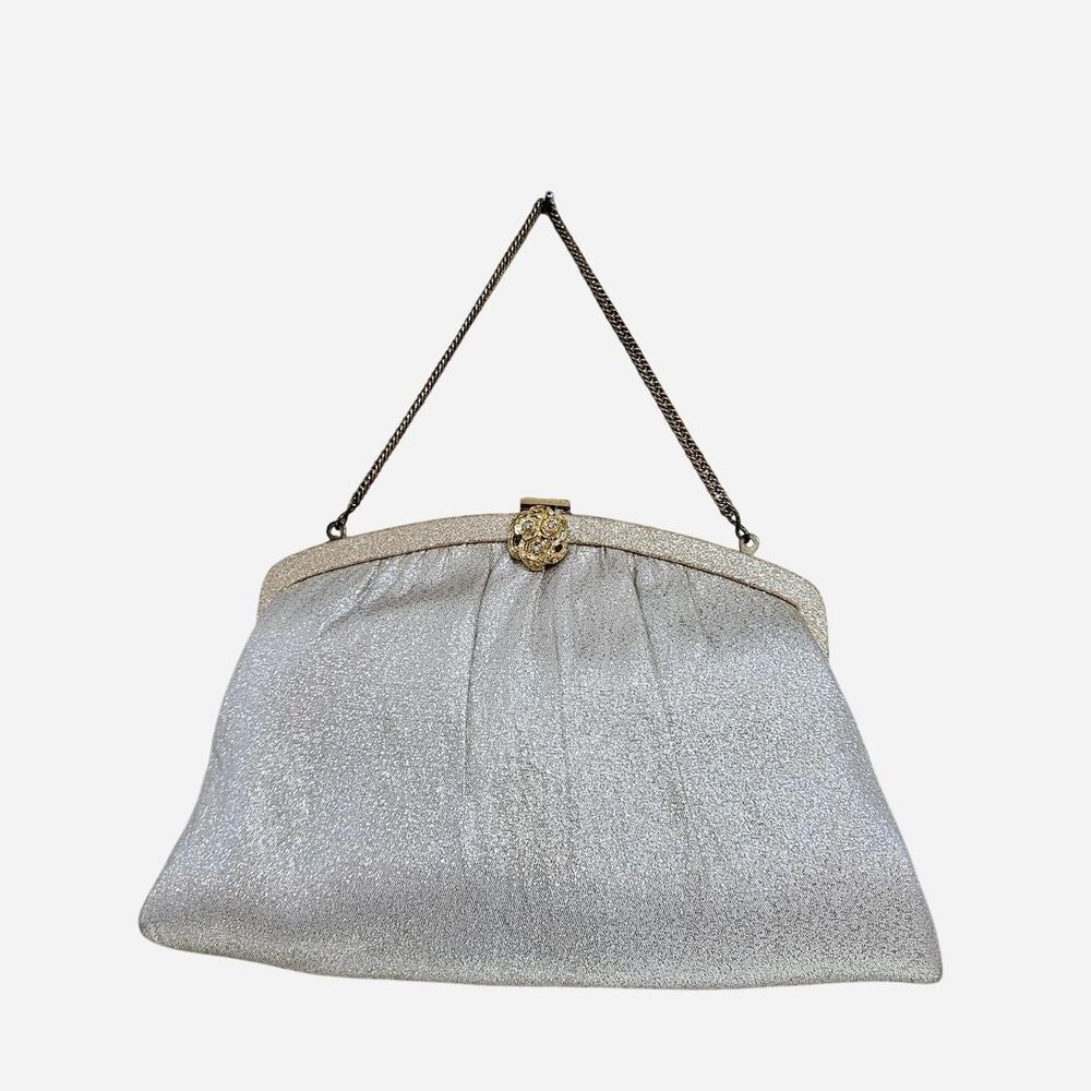 50s 60s coquette cottagecore gold metallic handbag